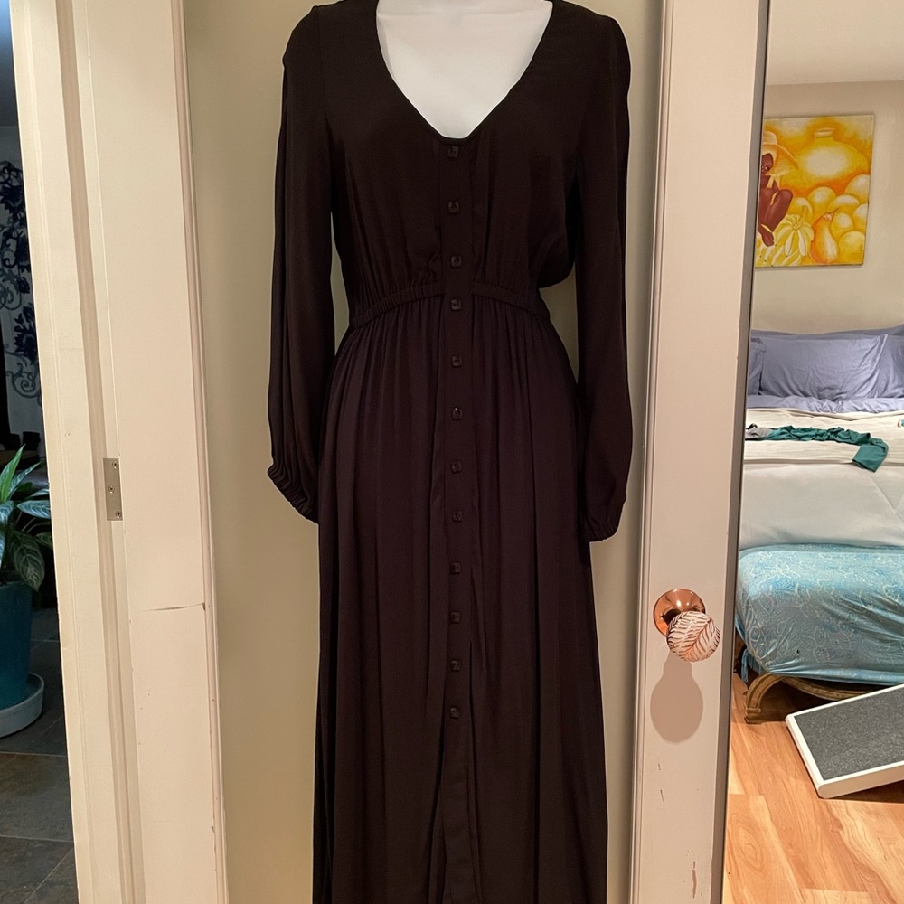 Audrey Dress in Black Crepe
